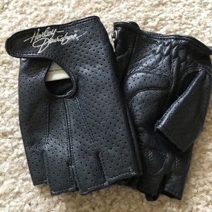 Harley Davison fingerless riding gloves Size S